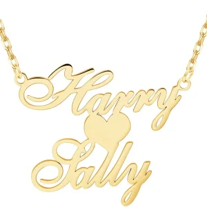 Custom Name Necklace for Women Gold Plated