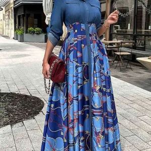 Plus Size, Spring And Autumn Shirt Dress